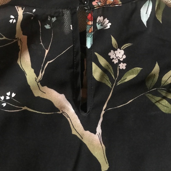 Nanette Lepore Sheer Boho Ruffle Floral Blouse - Picture 2 of 5